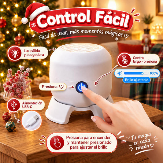 🎄Proyector LED Navideño Giratorio – Diseños Mágicos Recargable✨